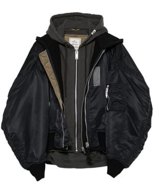 Maison Mihara Yasuhiro Paneled Bomber Jacket - Black