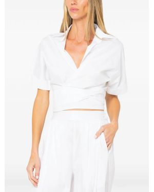 JBQ Wrap-Around Cropped Blouse - White