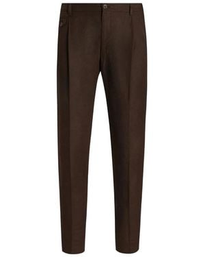 Dolce & Gabbana Hose Aus Leinen - Braun