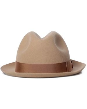 Borsalino Grosgrain-Trim Felt Hat - Brown