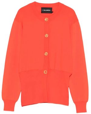Karl Lagerfeld Cardigan Mit Logo-Knöpfen - Rot