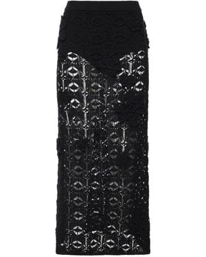Pinko Crochet-Effect Maxi Skirt - Black