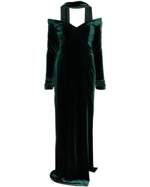 Saiid Kobeisy Velvet Long Dress - Black