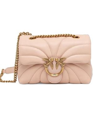 Pinko Mini Love Quilted Leather Crossbody Bag - Pink