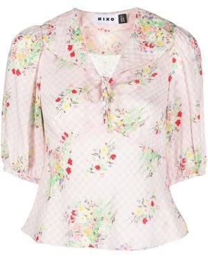 RIXO London Camicia A Fiori - Rosa