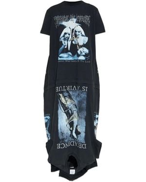 Vetements Abito Lungo Con Stampa Grafica - Blu