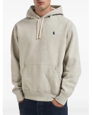 Polo Ralph Lauren Logo-embroidered Long-sleeve Hoodie - Grey