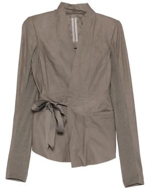 Rick Owens Lamb Skin Virgin Wool Buffalo Horn Hollywood Jacket - Brown