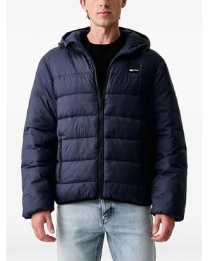 KARL LAGERFELD Quilted Hooded Jacket - Blue