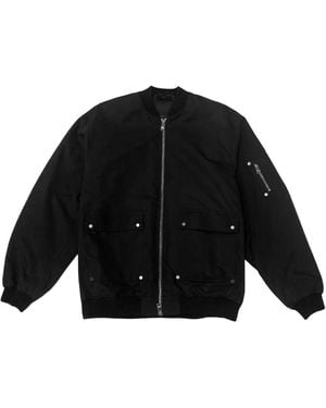 Purple Brand Poly Logo-Print Bomber Jacket - Black