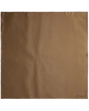 Ralph Lauren Embroidered Silk-Charmeuse Scarf - Brown