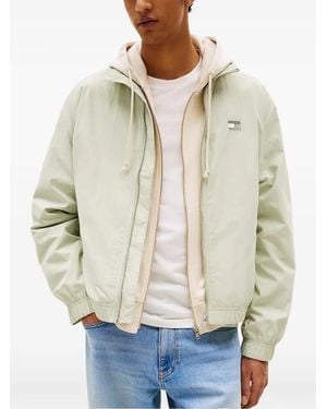 Tommy Hilfiger Logo-Patch Bomber Jacket - Natural