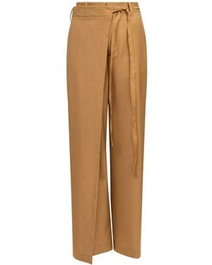 MM6 by Maison Martin Margiela Wrap-Design Flared Trousers - Natural