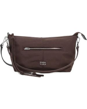 Bimba Y Lola Large Mocha Nylon Madrid Bag - Brown