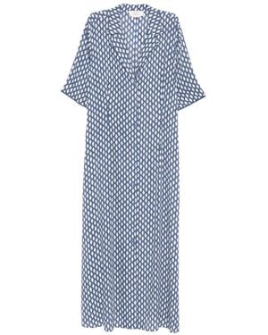 Marina Rinaldi Mrsranch Geometric-Print Maxi Dress - Blue