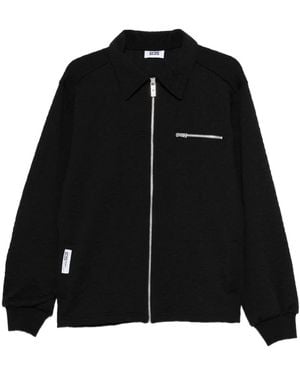 Gcds Cotton Zip-Up Jacket - Black