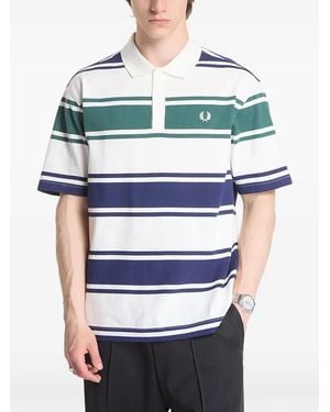 Fred Perry Striped Polo Shirt - Blue