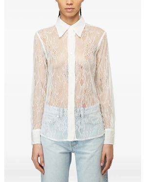 Our Legacy Floral-Lace Long-Sleeved Shirt - White
