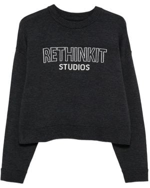 Rethinkit Studios Logo-Intarsia Jumper - Black