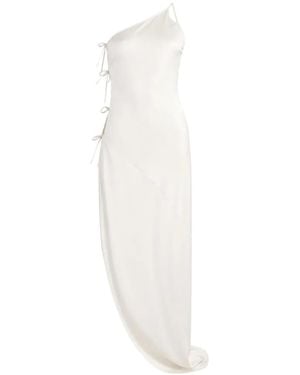 Rick Owens Taco One-Shoulder Side-Tie Maxi Dress - White