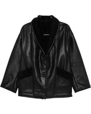 Salvatore Santoro Notched Leather Jacket - Black