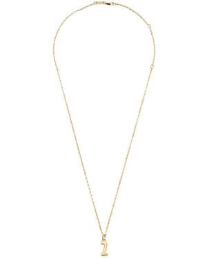 Ami Paris Hammered Number Pendant Necklace - White