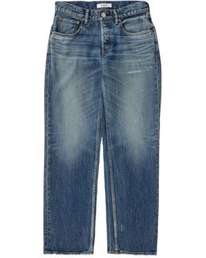 Moussy Gerade Jeans Im Distressed-Look - Blau