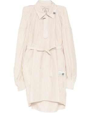 Maison Mihara Yasuhiro Striped Sleeveless Shirt Dress - White