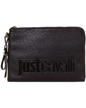 Just Cavalli Clutch mit Logo-Schild - Schwarz
