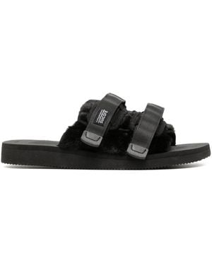 Suicoke Moto Pantoletten Mit Logo-Patch - Schwarz