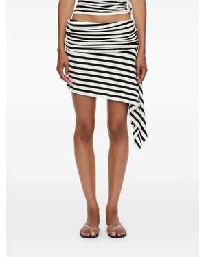 Christopher Esber Striped Drape Mini Skirt - Black
