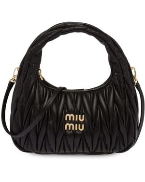 Miu Miu Bolso De Hombro Wander Con Efecto De Matelassé - Negro