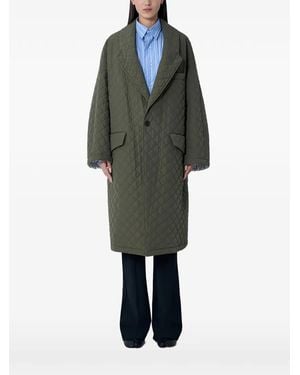 Maison Margiela Gesteppter Mantel mit fallendem Revers - Grün