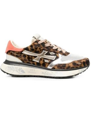 Premiata Lauryn Leopard-Print Sneakers - White