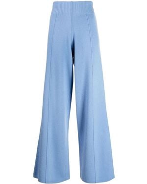 Pringle of Scotland High-Waisted Knitted Trousers - Blue