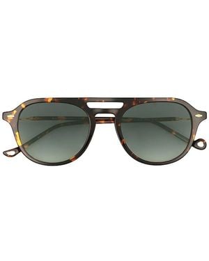 Eyepetizer Namsan Tortoiseshell-Effect Double-Bridge Sunglasses - Green