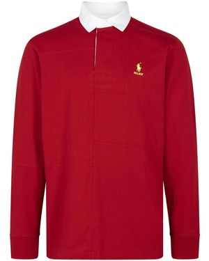 Palace X Ralph Lauren Pieced Rugby Shirt - Red