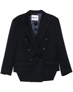 MEDEA Trapezoid Double-Breasted Blazer - Blue