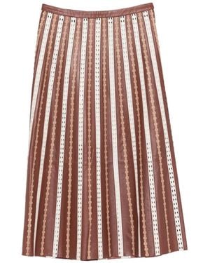 Yves Salomon Petra Lamb Viscose Polytrephthal Skirt - Red