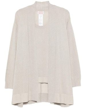 Marina Rinaldi Metallic-Effect Knitted Cardigan - White