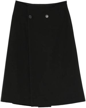MM6 by Maison Margiela Button Midi Skirt - Black