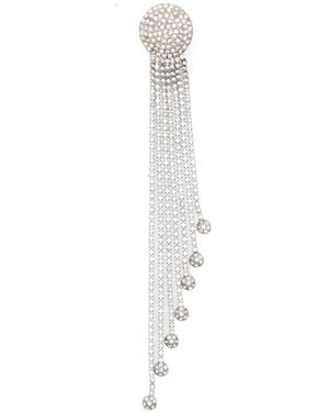 Alessandra Rich Fringes Drop Earrings - White