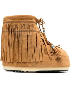 ALANUI X MOON BOOT Icon Low Fringed Snow Boots - Brown