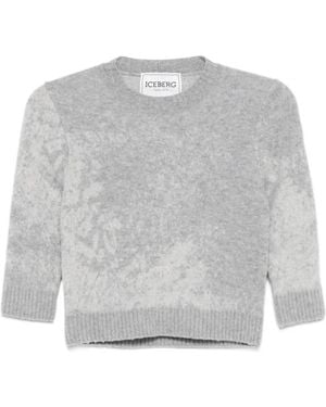 Iceberg Round-Neck Sweater - Gray