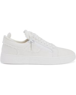 Giuseppe Zanotti Gz94 Leather Double-Zip Low-Top Trainers - White