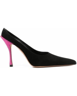 Jude Strike Suede Pointed-Toe Court Shoes - Black