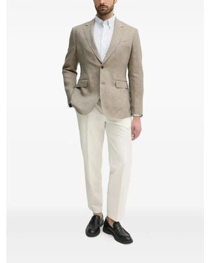 Hackett Linen Two-Button Blazer - White