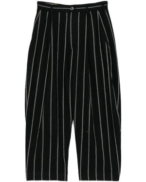 Uma Wang Pantalones A Rayas Diplomáticas - Negro
