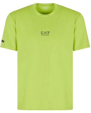 EA7 Logo-Print Performance T-Shirt - Green