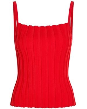 STAUD Ribbed-Knit Tank Top - Red